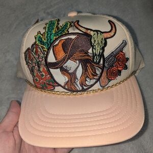Women's Cowgirl Patches Pink Hat